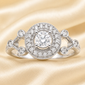 Aurora Halo Bloom Diamond Engagement Ring