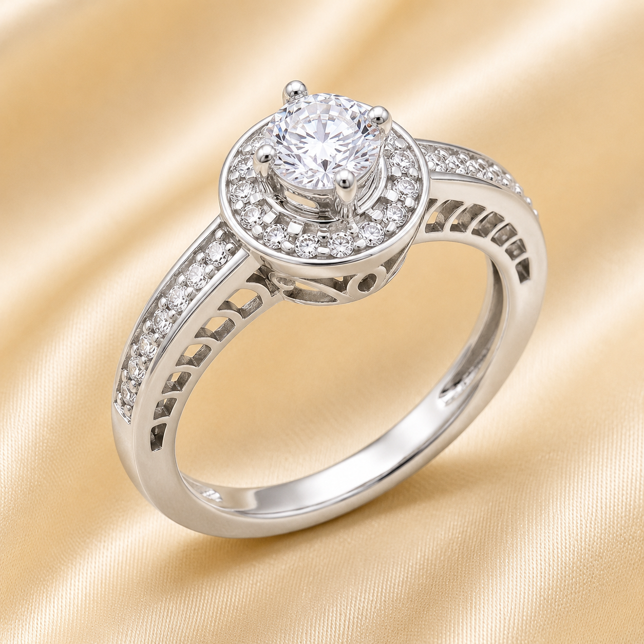 Celestia Halo Diamond Engagement Ring