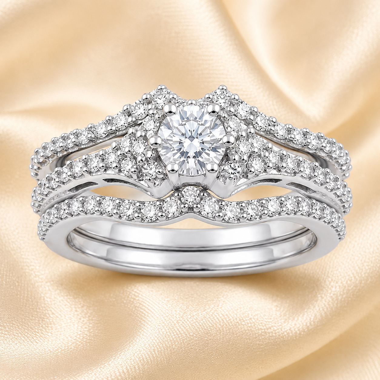 Crown Diamond Engagement Ring