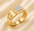 Royal Crest Diamond Signet Mens Ring