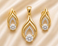 Golden Ember Diamond Pendant Set