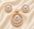 Rosé Orbit Diamond Pendant Set