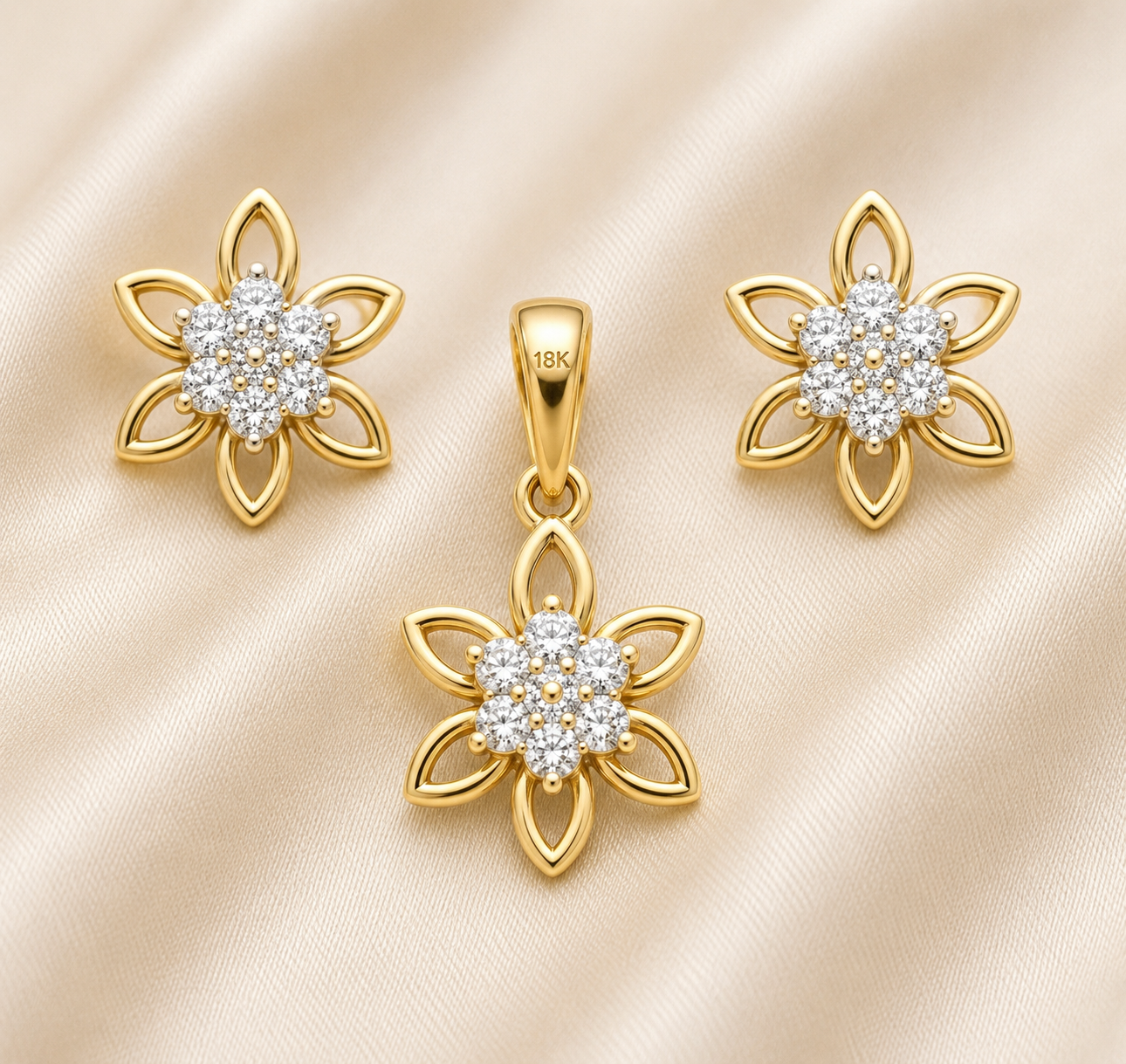 Little Blossom Diamond Kids Pendant Set