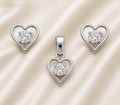 Little Heart Spark Diamond Kids Pendant Set