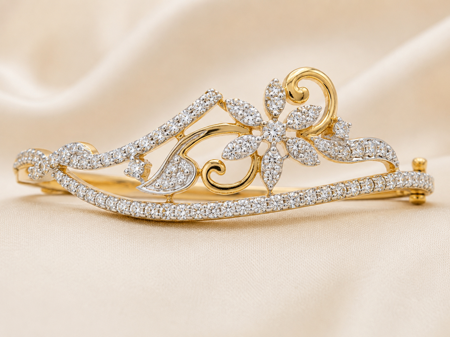 Royal Blossom Diamond Bridal Bangle