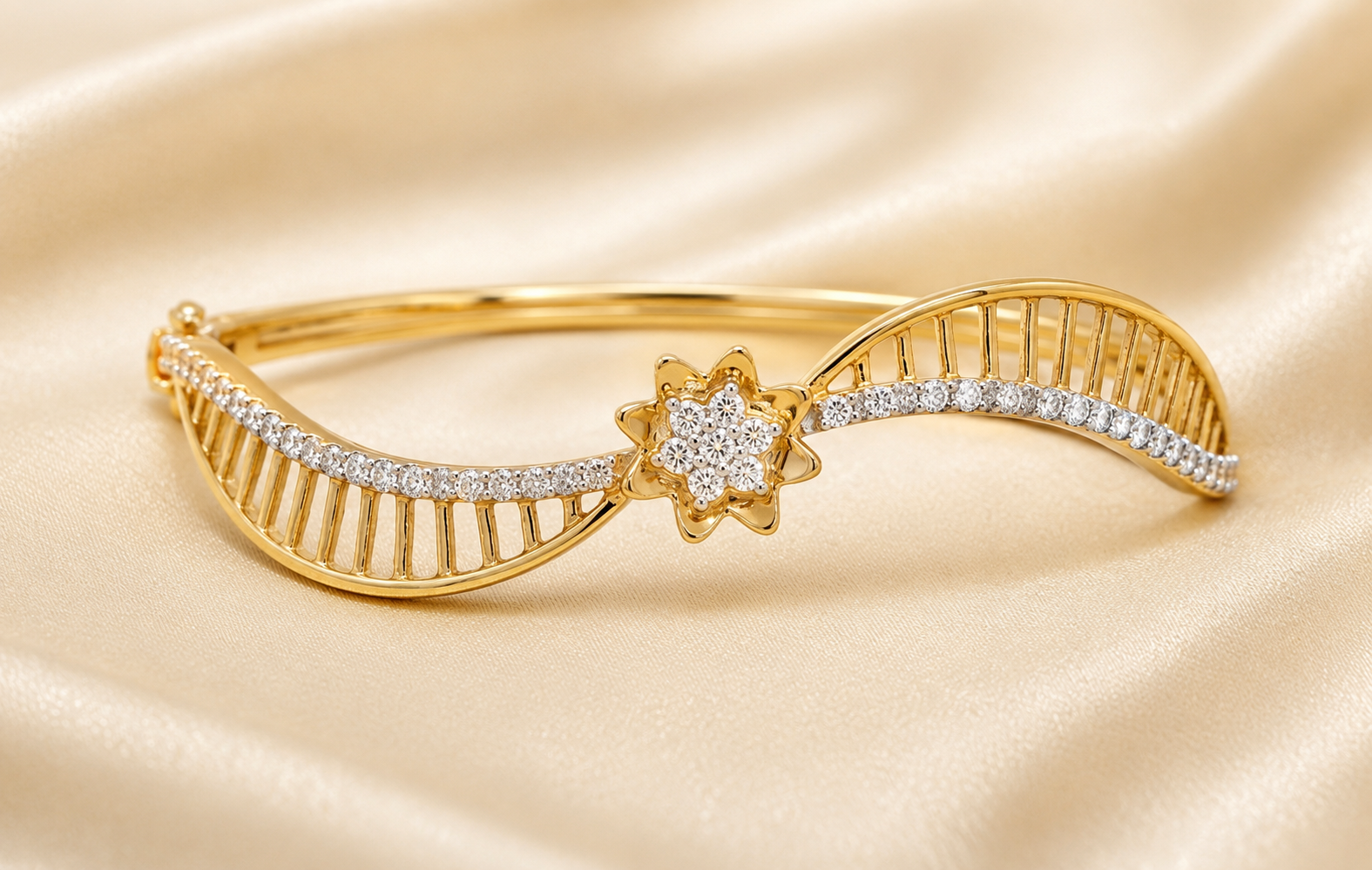 Celestial Bloom Diamond Bridal Bangle