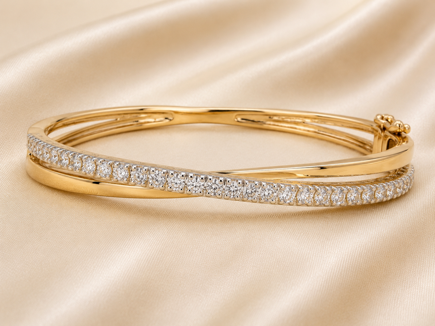 Regal Grid Diamond Bridal Bangle