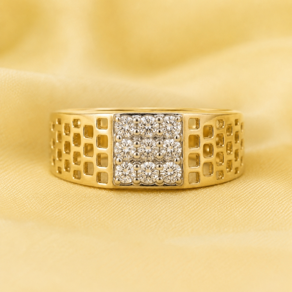 Diamond Matrix Gold Ring