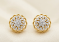 Round Gold Earrings.