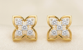 Petal Shaped Gold Earrings.
