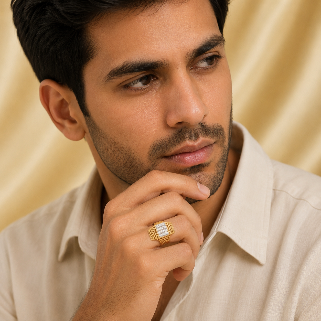 Diamond Matrix Gold Ring