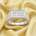 Princess-Cut Invisible-Set Signet Ring