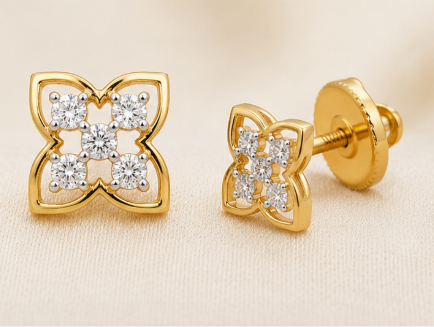 Butterfly Bloom Diamond Stud Earrings