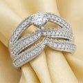 Interlocking Contour Cage Engagement Ring